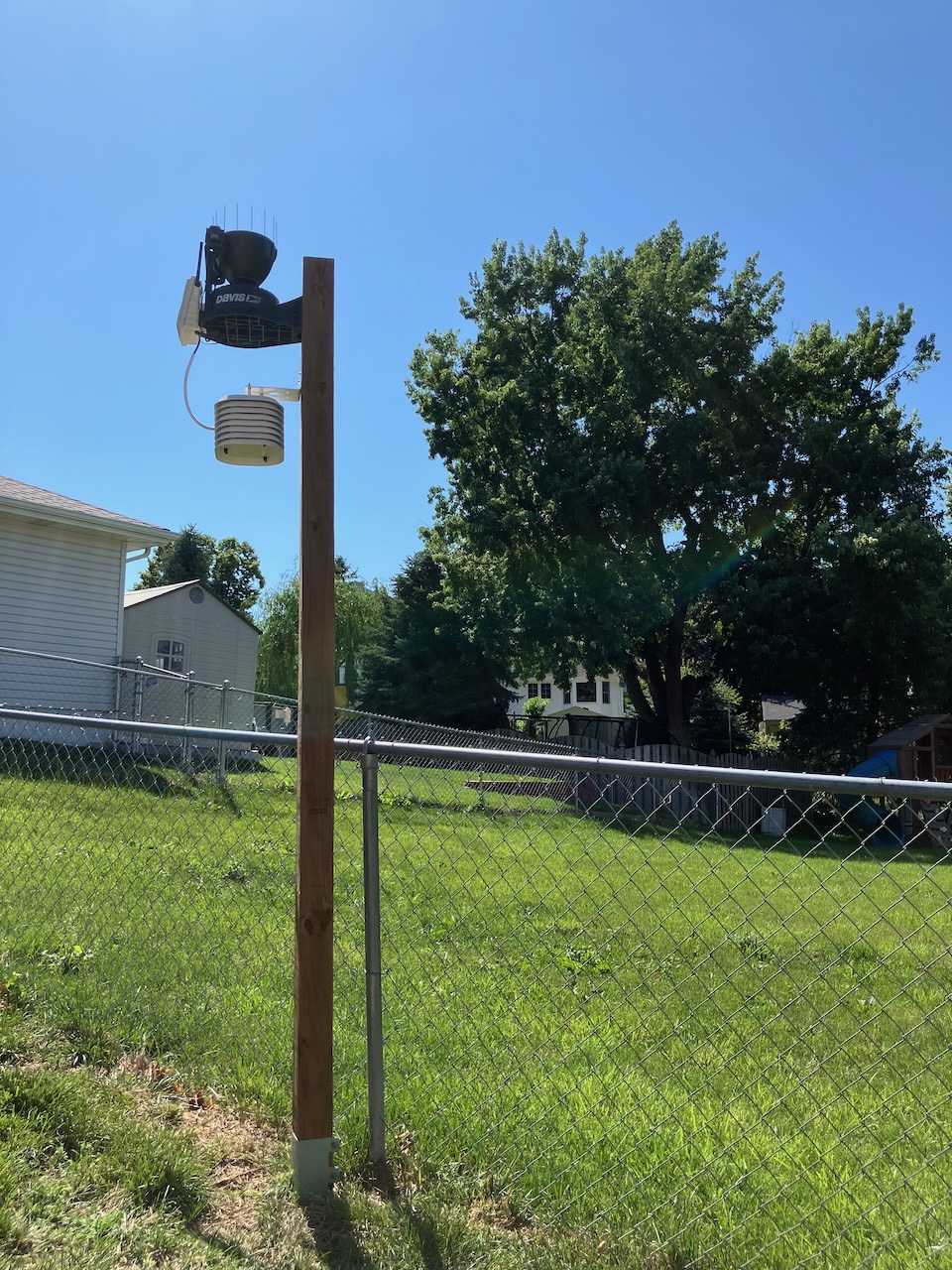 Sensor suite mounted at 6 ft above ground level