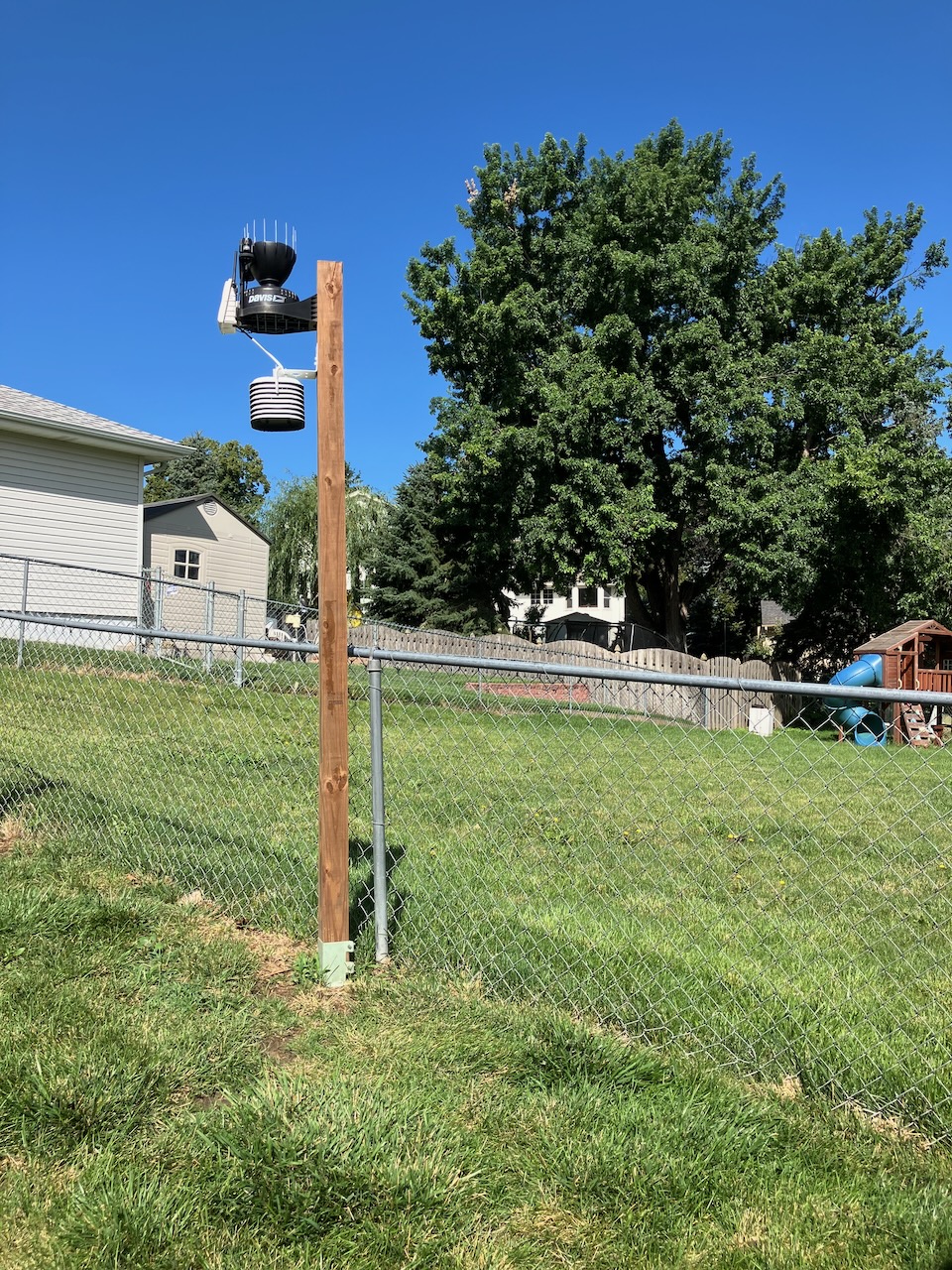 Sensor suite mounted at 6 ft above ground level